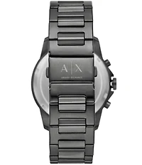 Armani Exchange Men's Banks Rd. Quartz Chronograph Gunmetal Tone Stainless Steel Bracelet Watch and Bracelet Set