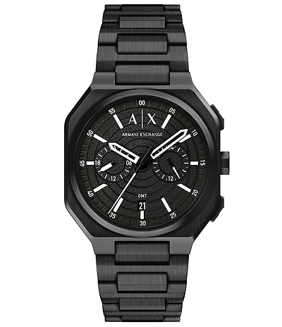 Armani Exchange Men's Bass Dual-Time Multifunction Stainless Steel Bracelet Watch