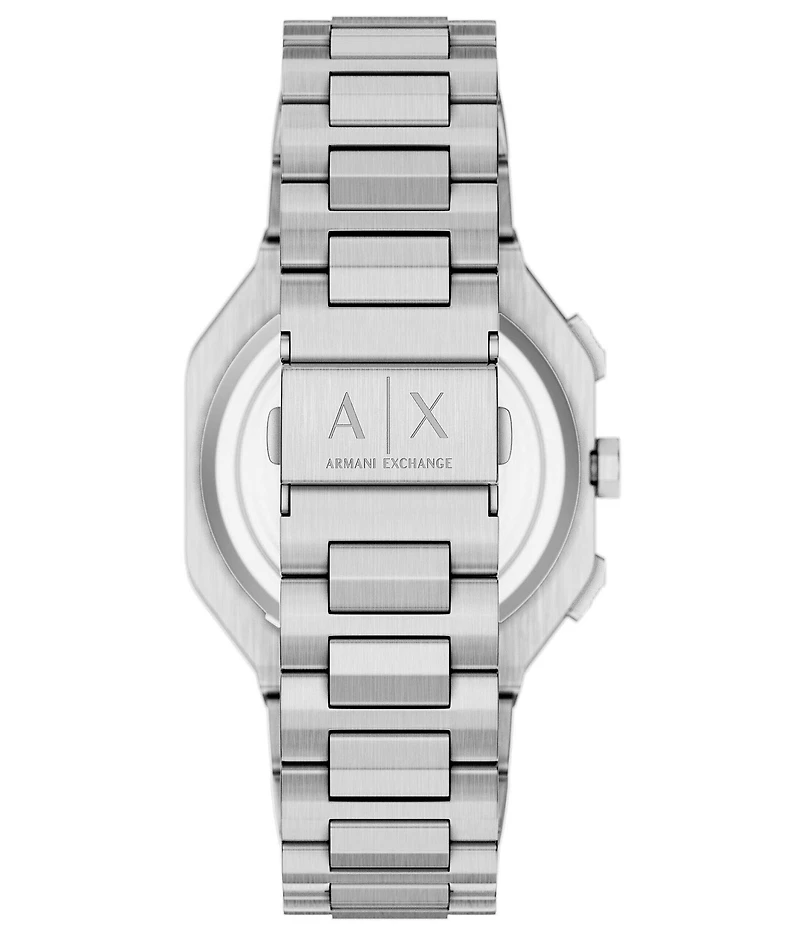 Armani Exchange Men's Bass Dual-Time Multifunction Stainless Steel Bracelet Watch