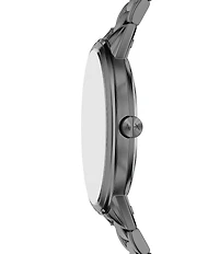 Armani Exchange Men's Cayde Three-Hand Gunmetal Stainless Steel Bracelet Watch Set