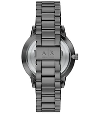 Armani Exchange Men's Cayde Three-Hand Gunmetal Stainless Steel Bracelet Watch Set