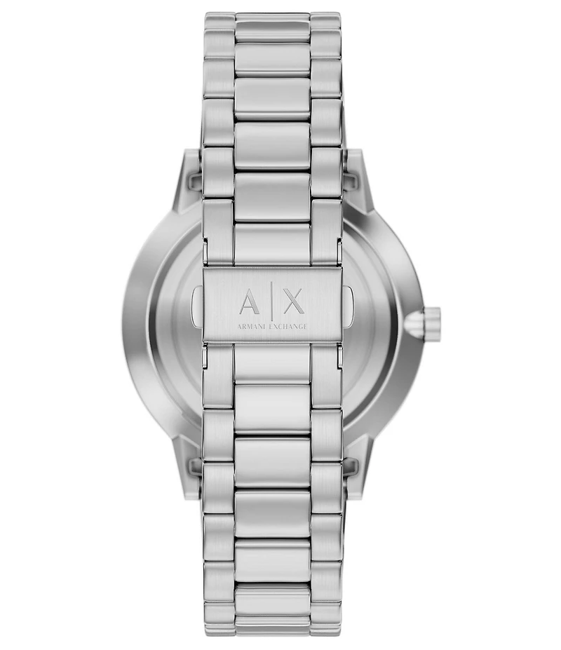 Armani Exchange Men's Cayde Three-Hand Stainless Steel Bracelet Watch Set