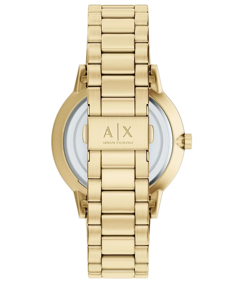 Armani Exchange Men's Cyde Quartz Three-Hand Gold-Tone Stainless Steel Bracelet Watch Set