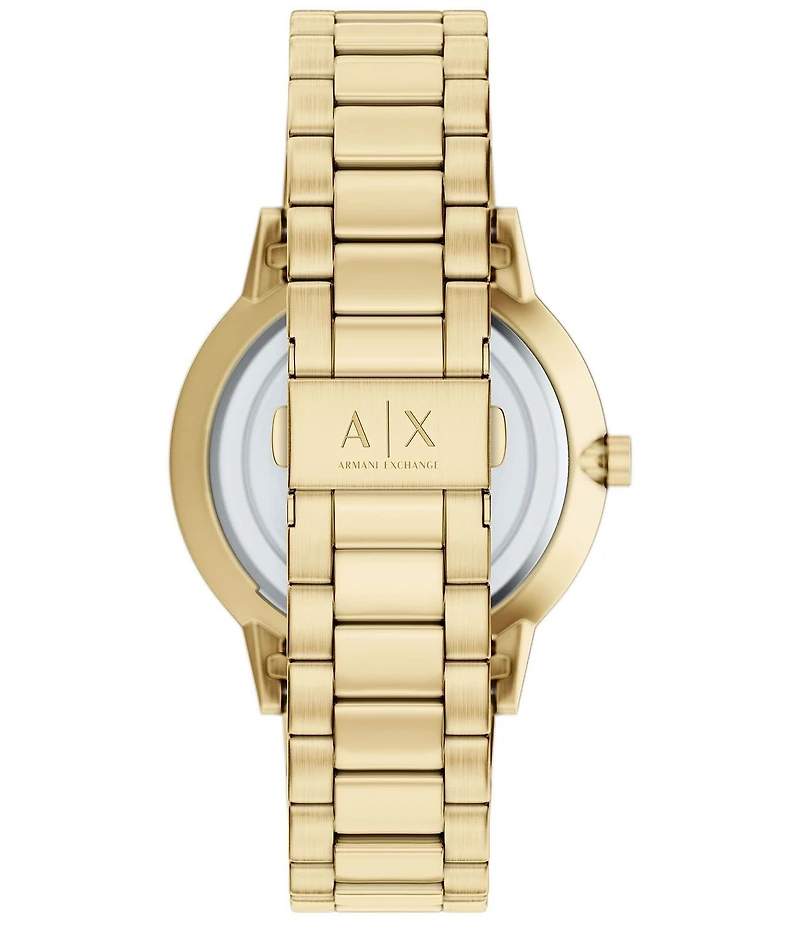 Armani Exchange Men's Cyde Quartz Three-Hand Gold-Tone Stainless Steel Bracelet Watch Set