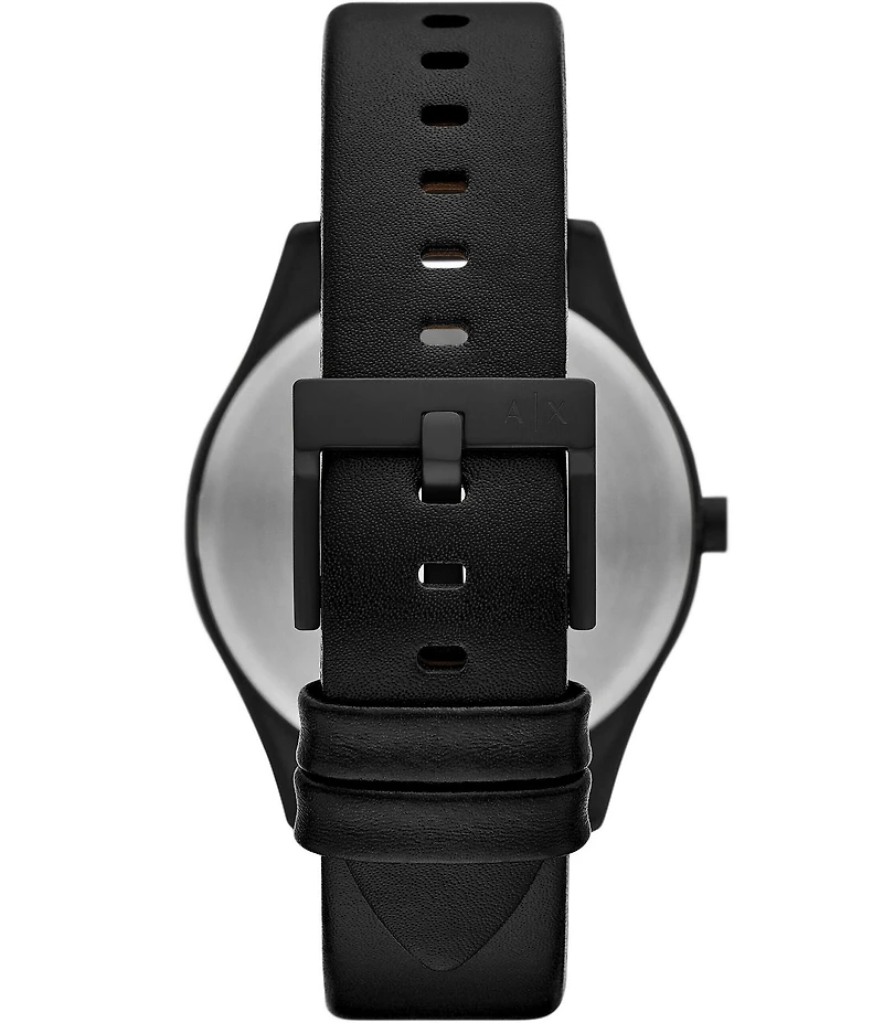 Armani Exchange Men's Dante Multifunction Black Leather Strap Watch