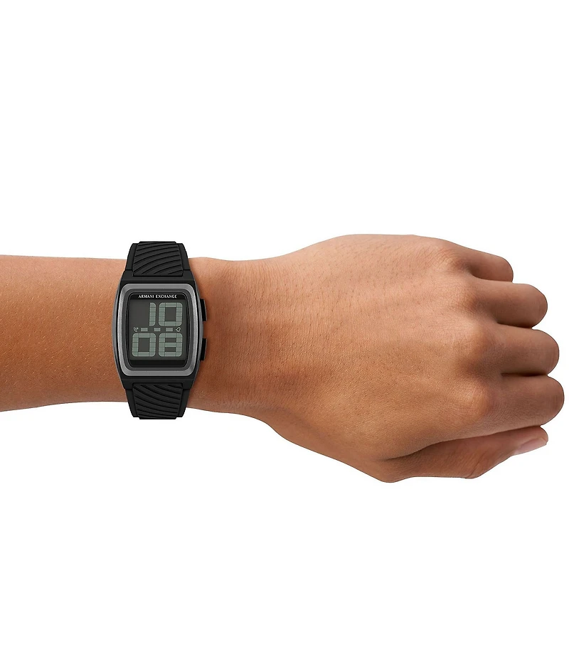 Armani Exchange Men's Digital Silicone Strap Watch