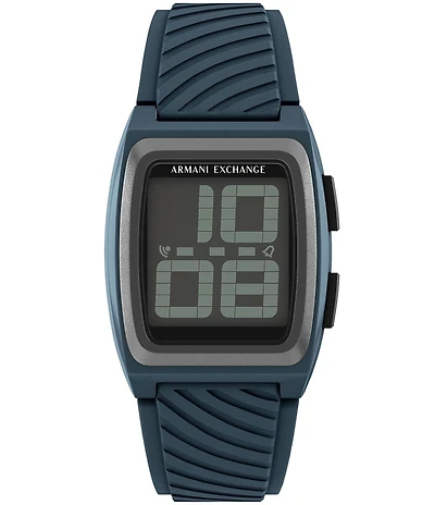 Armani Exchange Men's Digital Silicone Strap Watch