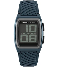Armani Exchange Men's Digital Silicone Strap Watch