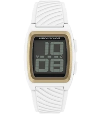 Armani Exchange Men's Digital Silicone Strap Watch