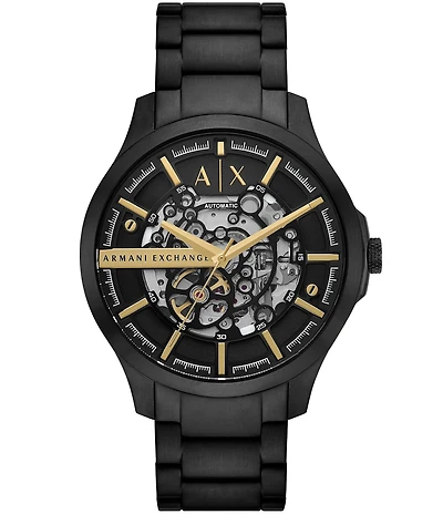 Armani Exchange Men's Hampton Automatic Black Stainless Steel Bracelet Watch
