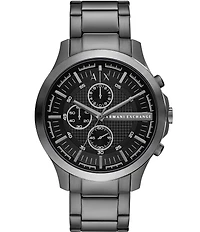 Armani Exchange Men's Hampton Quartz Chronograph Gunmetal Stainless Steel Bracelet Watch