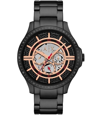 Armani Exchange Men's Hampton Rd. Multifunction Black Stainless Steel Bracelet Watch