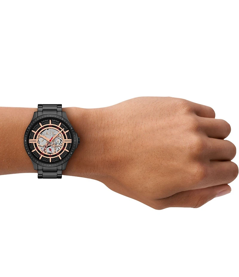 Armani Exchange Men's Hampton Rd. Multifunction Black Stainless Steel Bracelet Watch