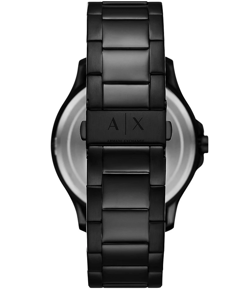 Armani Exchange Men's Hampton Rd. Three-Hand Date Black Stainless Steel Bracelet Watch