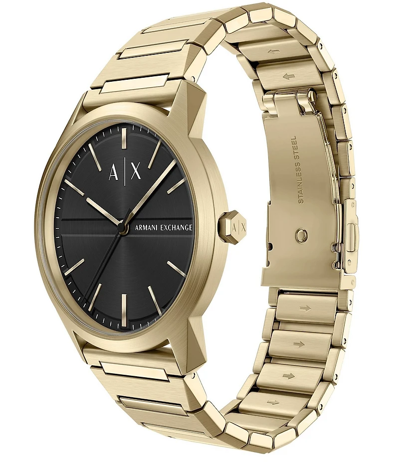 Armani Exchange Men's Lexon Quartz Three-Hand Stainless Steel Bracelet Watch