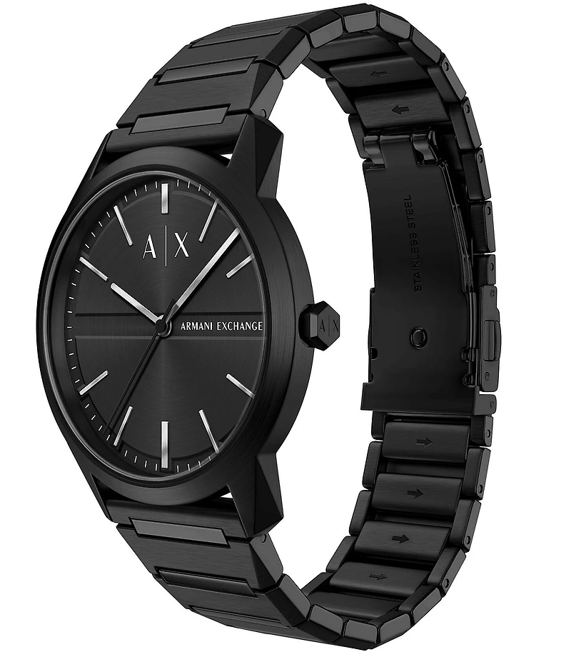 Armani Exchange Men's Lexon Quartz Three-Hand Stainless Steel Bracelet Watch