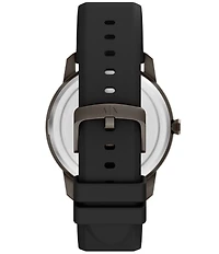 Armani Exchange Men's Lexon Three-Hand Black Silicone Strap Watch