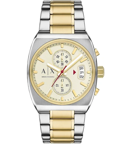 Armani Exchange Men's Oli Quartz Chronograph Two-Tone Stainless Steel Bracelet Watch
