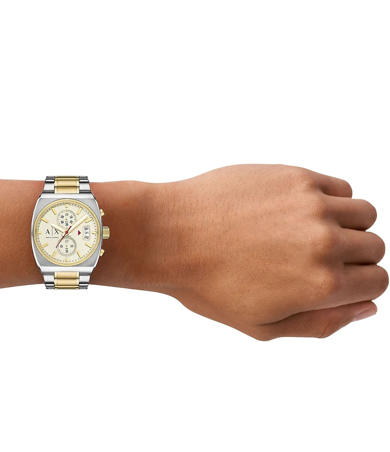 Armani Exchange Men's Oli Quartz Chronograph Two-Tone Stainless Steel Bracelet Watch
