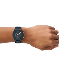 Armani Exchange Men's Rafael Rd. Chronograph Blue Silicone Strap Watch