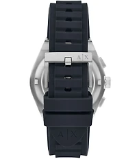 Armani Exchange Men's Rafael Rd. Chronograph Blue Silver Dial Silicone Strap Watch