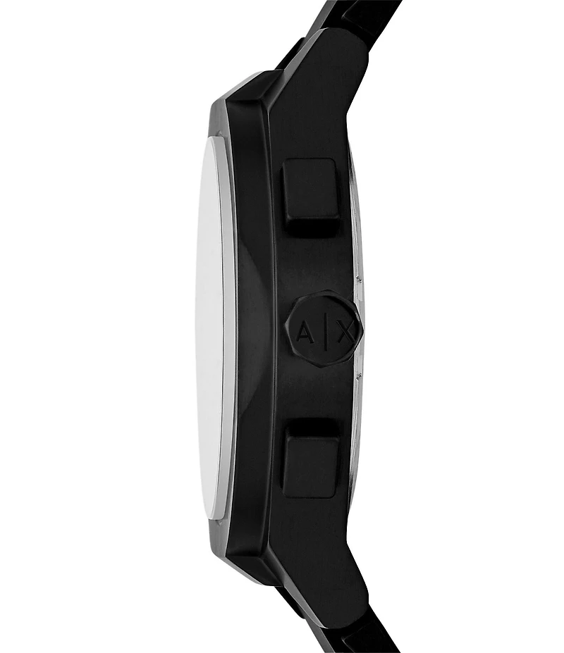 Armani Exchange Men's Rafael Rd. Quartz Chronograph Black Silicone Strap Watch
