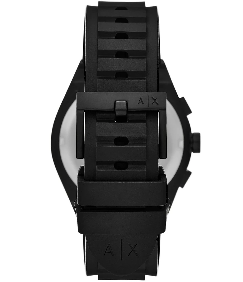 Armani Exchange Men's Rafael Rd. Quartz Chronograph Black Silicone Strap Watch