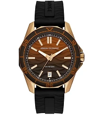 Armani Exchange Men's Spencer Three-Hand Date Black Silicone Strap Watch