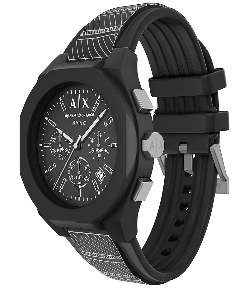 Armani Exchange Men's Sync Rd. Multifunction Silicone Strap Watch