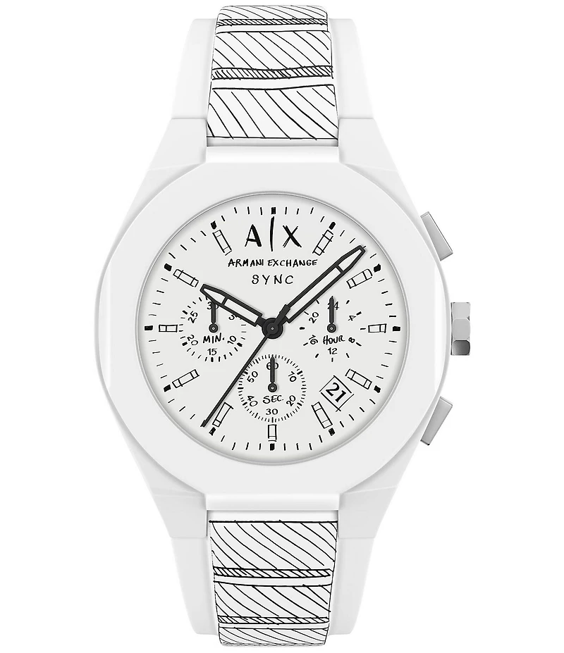 Armani Exchange Men's Sync Rd. Multifunction Silicone Strap Watch