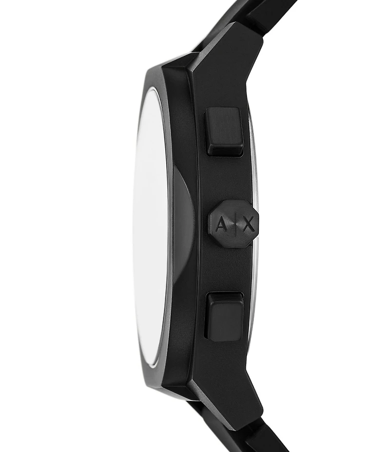 Armani Exchange Men's Sync Rd. Quartz Chronograph Black Silicone Strap Watch