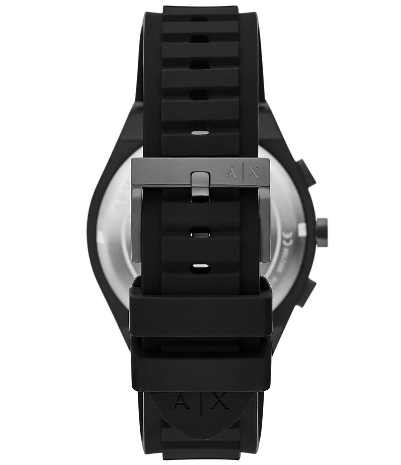 Armani Exchange Men's Sync Rd. Quartz Chronograph Black Silicone Strap Watch