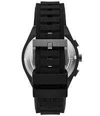 Armani Exchange Men's Sync Rd. Quartz Chronograph Black Silicone Strap Watch