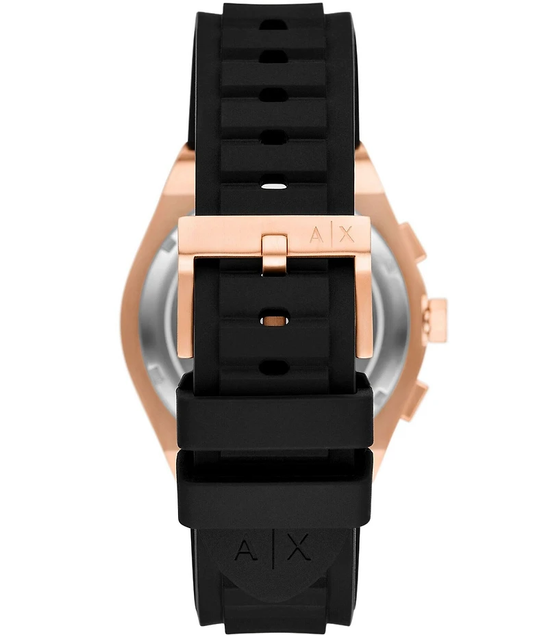 Armani Exchange Men's Sync Rd. Quartz Chronograph Black Silicone Watch