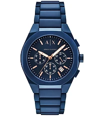 Armani Exchange Men's Sync Rd. Quartz Chronograph Blue Stainless Steel Bracelet Watch