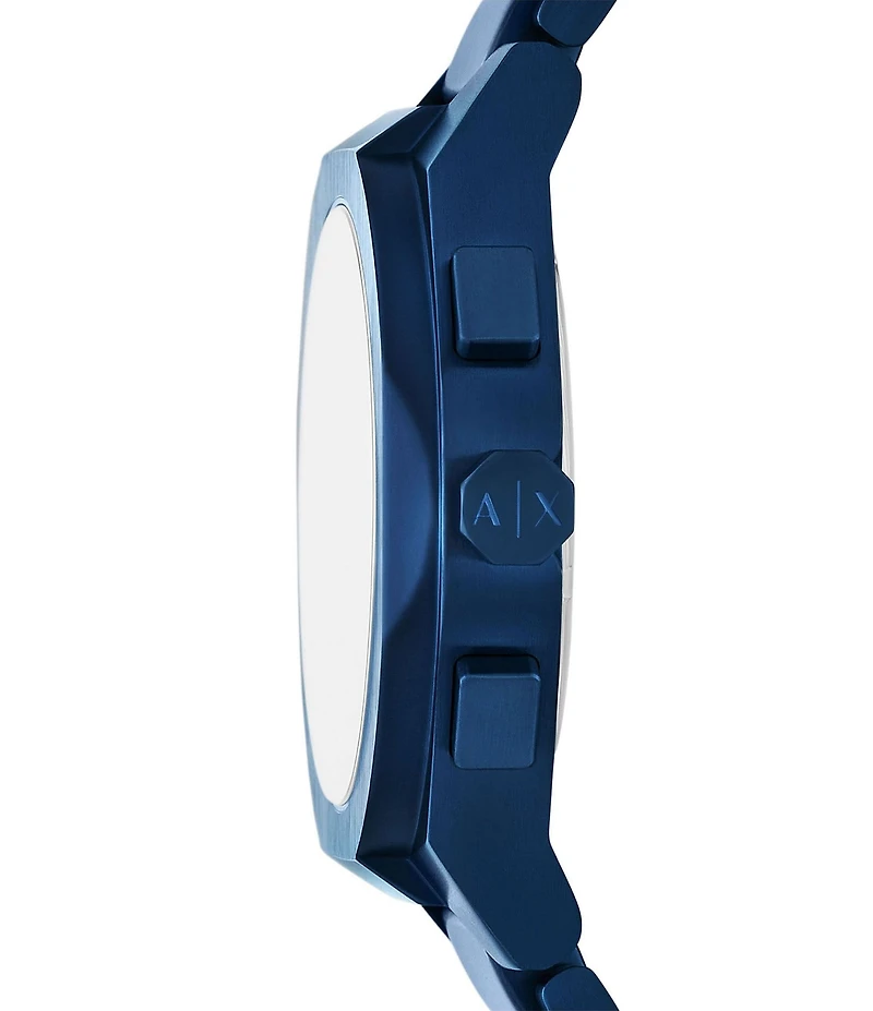 Armani Exchange Men's Sync Rd. Quartz Chronograph Blue Stainless Steel Bracelet Watch