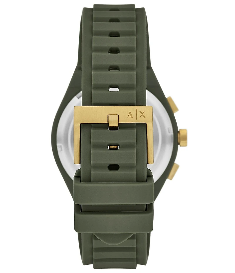 Armani Exchange Men's Sync Rd. Quartz Chronograph Green Silicone Strap Watch