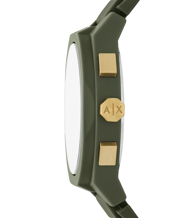 Armani Exchange Men's Sync Rd. Quartz Chronograph Green Silicone Strap Watch