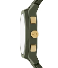Armani Exchange Men's Sync Rd. Quartz Chronograph Green Silicone Strap Watch