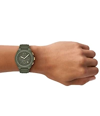 Armani Exchange Men's Sync Rd. Quartz Chronograph Green Silicone Strap Watch