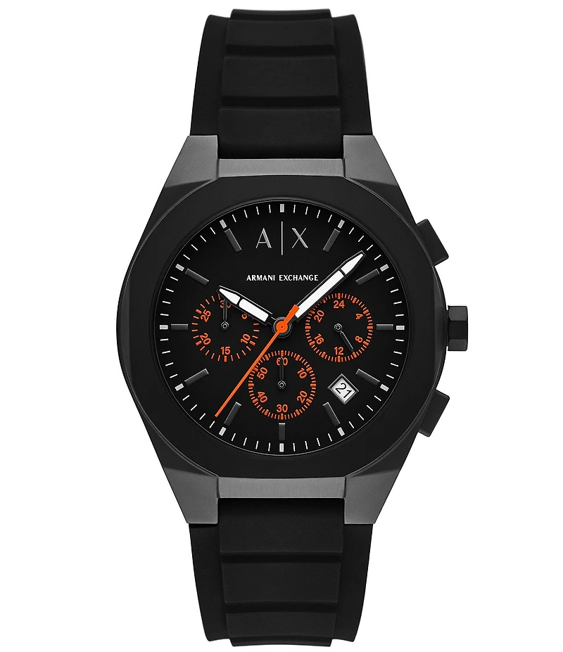 Armani Exchange Men's Sync Rd. Quartz Chronograph Silicone Strap Watch