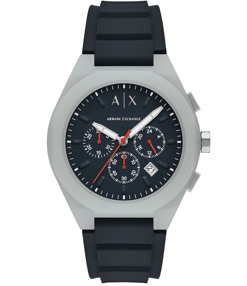 Armani Exchange Men's Sync Rd. Quartz Chronograph Silicone Strap Watch