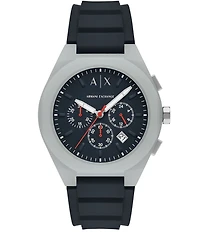 Armani Exchange Men's Sync Rd. Quartz Chronograph Silicone Strap Watch