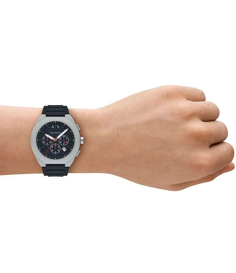 Armani Exchange Men's Sync Rd. Quartz Chronograph Silicone Strap Watch