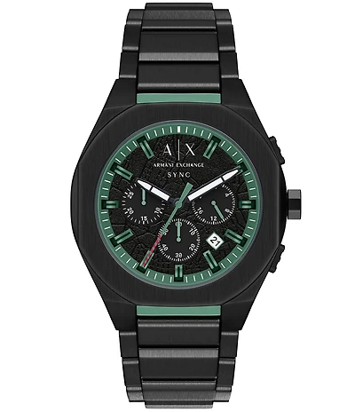 Armani Exchange Men's Sync Rd. Quartz Chronograph Stainless Steel Bracelet Watch