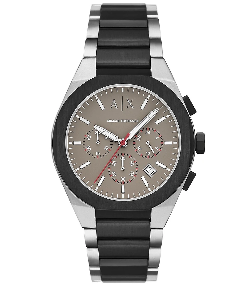Armani Exchange Men's Sync Rd. Quartz Chronograph Two Tone Stainless Steel Bracelet Watch