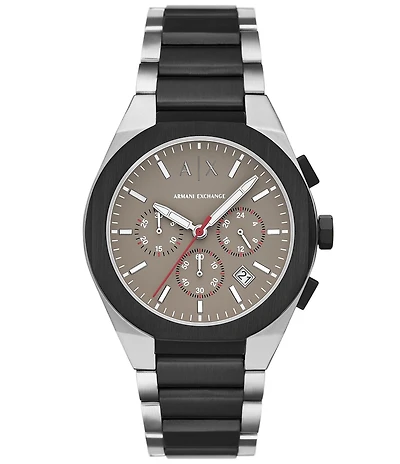 Armani Exchange Men's Sync Rd. Quartz Chronograph Two Tone Stainless Steel Bracelet Watch