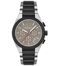 Armani Exchange Men's Sync Rd. Quartz Chronograph Two Tone Stainless Steel Bracelet Watch