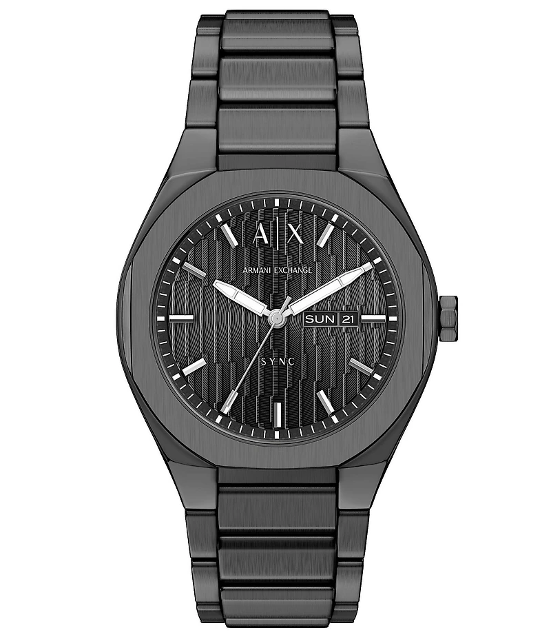 Armani Exchange Men's Sync Three-Hand Date Stainless Steel Bracelet Watch