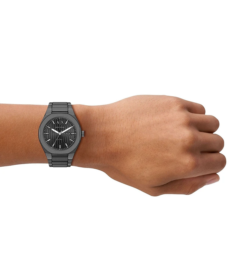 Armani Exchange Men's Sync Three-Hand Date Stainless Steel Bracelet Watch